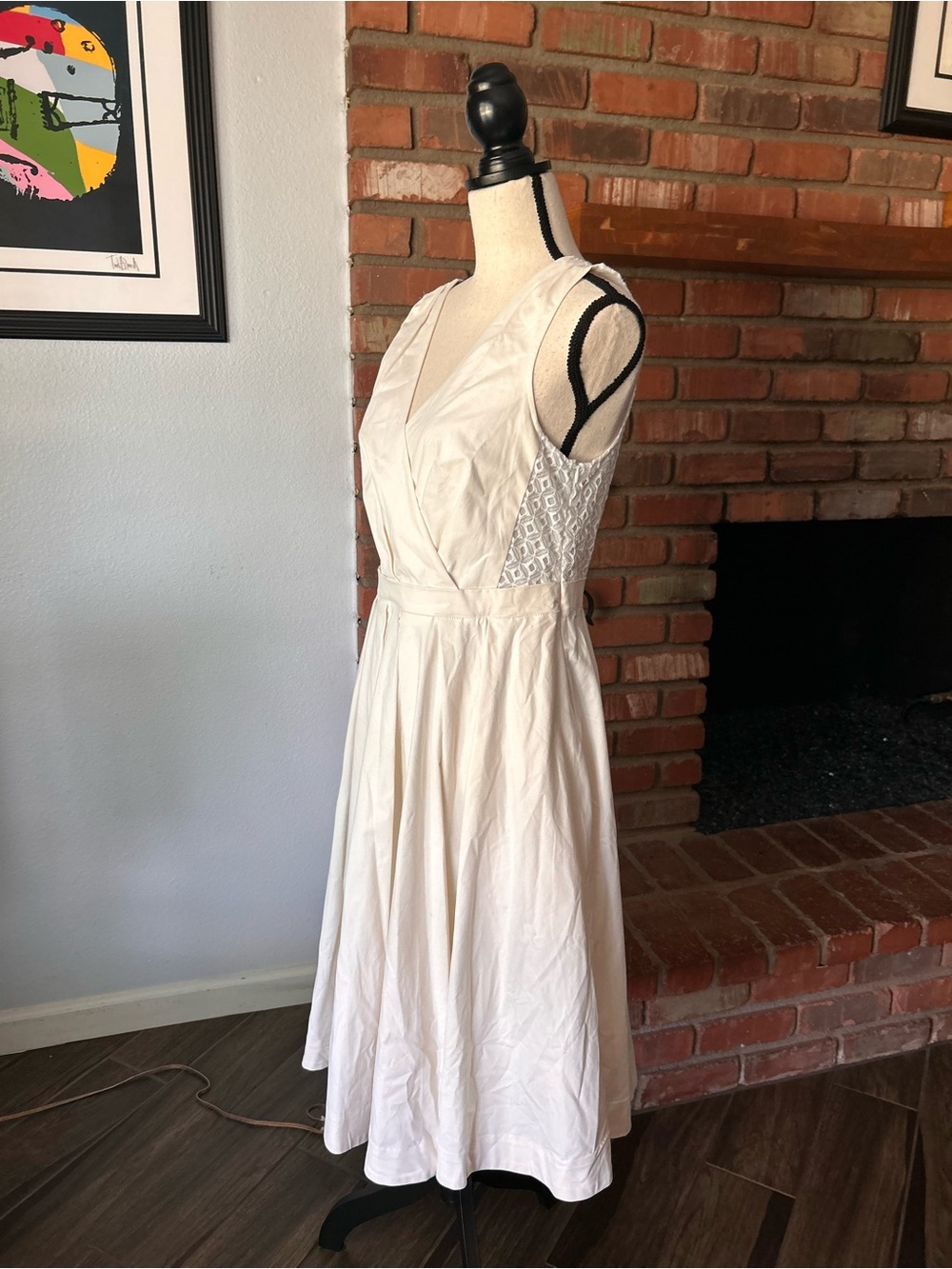 NWT Anthropologie Collette Dinnigan Pleated Trellis Dress in White Sz 10 - Picture 6 of 10